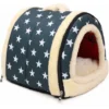 Nid D'animal De Compagnie Et Canapé-lit, Maison De Chat De Chien Pliable Antidérapante Et Hiver Doux Matelas Confortable 4 Style 3 Taille (S, Bleu)