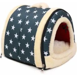 Nid D'animal De Compagnie Et Canapé-lit, Maison De Chat De Chien Pliable Antidérapante Et Hiver Doux Matelas Confortable 4 Style 3 Taille (S, Bleu)