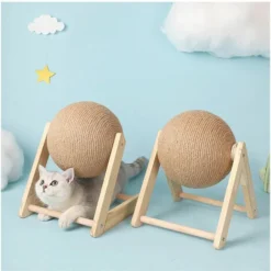 Cat Scratching Ball Toy Kitten Sisal Rope Ball Board Grinding Paws Toys Cats Scratcher Résistant à L'usure Meubles Pour Animaux De Compagnie Fournitures V Type Big