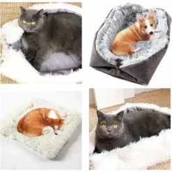 Lit Pour Chat Coussin Moelleux Lavable Pour Chat - 2 En 1 Couchage Pour Chat Canapé Pour Chat Couverture Pour Chat Doux Pour Chat Petits Chiens, Coussin Pour Chat En Peluche Lit Câlin Taille En 60x51c -Amis Poils Soldes Boutique 88721111 3