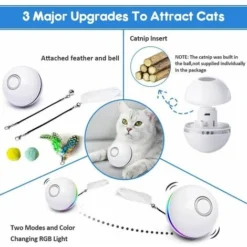 Jouets Pour Chats Pour Chats D'intérieur, Balle Interactive Pour Chat Avec Lumière LED Jouets Pour Chats -Amis Poils Soldes Boutique 88835804 2
