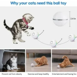 Jouets Pour Chats Pour Chats D'intérieur, Balle Interactive Pour Chat Avec Lumière LED Jouets Pour Chats -Amis Poils Soldes Boutique 88835804 3