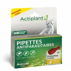 Pipettes Antiparasitaires Actiplan Pour Chat Chaton 2 Pipettes 0,6 Ml