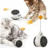Jouet Interactif Pour Chat - Balanoire équilibrée - Balle Rotative à 360 Degrés - Avec Herbe à Chat - Stimule L'instinct De Chasse Attrayant - Jouet D'entranement Pour Chat