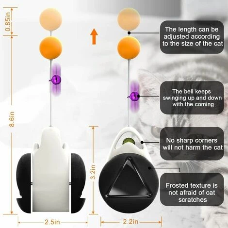 Jouet Interactif Pour Chat - Balanoire équilibrée - Balle Rotative à 360 Degrés - Avec Herbe à Chat - Stimule L'instinct De Chasse Attrayant - Jouet D'entranement Pour Chat 2 Jouet Interactif Pour Chat - Balanoire équilibrée - Balle Rotative à 360 Degrés - Avec Herbe à Chat - Stimule L'instinct De Chasse Attrayant - Jouet D'entranement Pour Chat – Image 2