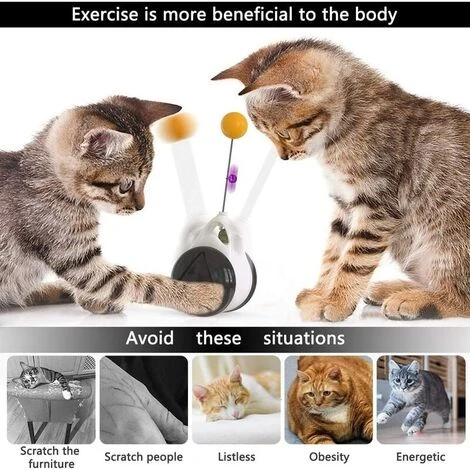Jouet Interactif Pour Chat - Balanoire équilibrée - Balle Rotative à 360 Degrés - Avec Herbe à Chat - Stimule L'instinct De Chasse Attrayant - Jouet D'entranement Pour Chat 5 Jouet Interactif Pour Chat - Balanoire équilibrée - Balle Rotative à 360 Degrés - Avec Herbe à Chat - Stimule L'instinct De Chasse Attrayant - Jouet D'entranement Pour Chat – Image 5