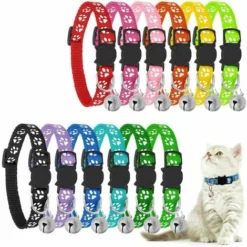 Collier De Chat Réglable Réfléchissant Collier De Chat à Dégagement Rapide Détachable Avec Cloche Pour Chaton Chats Kit De 12 Pièces
