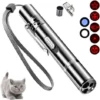 Jouet Laser Pour Chat, Jouet Interactif Pour Chat Et Chien D'intérieur, Point Rouge, Lumière LED, Projection Laser Longue Distance 3 Modes, Pour Chaton, Chien D'extérieur, Bâton D'entraînement, Charge