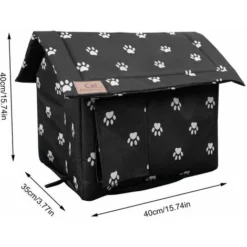 Maison D'hiver Pour Chats - Abri Chaud Pour Chats, Lit Pour Chats Résistant Aux Intempéries Avec Rideau De Porte, Maison Imperméable Et Coupe-vent Pour Chats Et Petits Chiens -Amis Poils Soldes Boutique 90578291 5