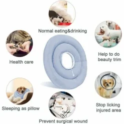 Collier De Récupération Chien Chat Collerette Chien Anti Léchage Collerette Chat Anti Grattage, Ajustable, Lavable, Convient Aux Chats Et Petits Chiens (S)