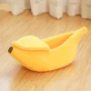 Lit Niche Pour Chat D’intérieur, Lit En Forme De Banana Doux Pour Chat Et Chien,Jaune,M(552017cm)-pour Les Animaux De Compagnie De Moins De 2.5kg