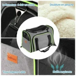 Sac De Transport Chat Chien Extensible Des Deux Côtés Coleur De Gris 40x30x27 Cm -Amis Poils Soldes Boutique 91032846 4