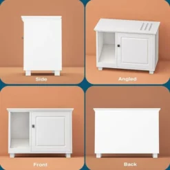 Roomfitters Meuble Litire Chat Petite, Meuble Litire Maison De Toilette Pour Chat, Niche Pour Chat Avec Rangement, Enclos De Litire Chat Cach (Bois, Blanc) 7 Roomfitters Meuble Litire Chat Petite, Meuble Litire Maison De Toilette Pour Chat, Niche Pour Chat Avec Rangement, Enclos De Litire Chat Cach (Bois, Blanc) -Amis Poils Soldes Boutique 91504645 3