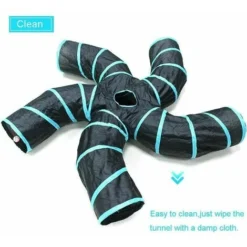 Road Tunnel Pour Chat, 5 Voies Tubes De Tunnels Pliable Jouet Labyrinthe Interactif Pour Petits Animaux, Petit Lapin,Chaton, Chiot,Furet,cochons D Inde (5 Voies) -Amis Poils Soldes Boutique 92171022 3