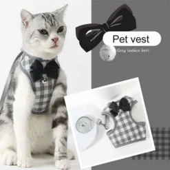 LTS FAFA Harnais Chat Réglable Harnais Laisse, Harnais Pour Chat Anti-évasion De 150 Cm Avec Laisse Extensible, Harnais Pour Chat Confortable Et Respirant Pour La Course(Gris/S) -Amis Poils Soldes Boutique 92207598 3