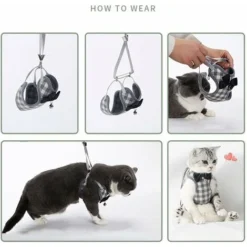 LTS FAFA Harnais Chat Réglable Harnais Laisse, Harnais Pour Chat Anti-évasion De 150 Cm Avec Laisse Extensible, Harnais Pour Chat Confortable Et Respirant Pour La Course(Gris/S) -Amis Poils Soldes Boutique 92207598 5