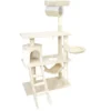 Arbre à Chat Beige / Blanc Sisal 141cm Arbre D’escalade Grattage Jeux Ludique Animal Domestique