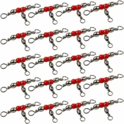 HIASDFLS 20pcs émerillons De Pêche Baril En Laiton Triple émerillon S'enclenche Ligne De Pêche Croisée Connecteurs
