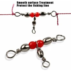 HIASDFLS 20pcs émerillons De Pêche Baril En Laiton Triple émerillon S'enclenche Ligne De Pêche Croisée Connecteurs -Amis Poils Soldes Boutique 92440816 3