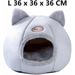 Lit De Grotte Pour Chat Tente De Lit Pour Chat Pour Petits Chiens Super Doux Panier Chaud Niche D'Hiver Pour Chat L 36 X 36 X 36 CM
