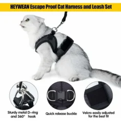 Harnais Chat Avec Laisse Harnais Chaton Reglable Ultra-léger Gilet Harnais Et Laisse Pour Chat Chiots Et Lapins Harnais En Maille Souple Pour Petits Animaux -Amis Poils Soldes Boutique 93485423 4