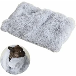 Moelleuses Peluche Couvertures Chat,Couverture Pour Chien Lavable,Couverture Pour Animaux De Compagnie,Chien Couverture,Double Face Lavable Doux Et Chauds Comfortable Couvertures(Gris : 56 × 36 Cm)