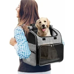 PEAK Sac à Dos Pour Animaux De Compagnie Chiens/Chats, Sac De Transport Portatif Pour Animaux De Compagnie Avec Sac De Voyage Polyvalent Pliable Et Respirable, Idéal Pour Les Animaux De 3-10 Kg