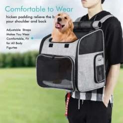 PEAK Sac à Dos Pour Animaux De Compagnie Chiens/Chats, Sac De Transport Portatif Pour Animaux De Compagnie Avec Sac De Voyage Polyvalent Pliable Et Respirable, Idéal Pour Les Animaux De 3-10 Kg -Amis Poils Soldes Boutique 94326414 3