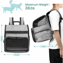 PEAK Sac à Dos Pour Animaux De Compagnie Chiens/Chats, Sac De Transport Portatif Pour Animaux De Compagnie Avec Sac De Voyage Polyvalent Pliable Et Respirable, Idéal Pour Les Animaux De 3-10 Kg -Amis Poils Soldes Boutique 94326414 4