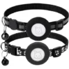 Lot De 2 Colliers Pour Chat, Pour Colliers Air Tag Pour Chat Avec Boucle De SéCurité Et Cloche Amovible Pour Collier Pour Animal De Compagnie Noir