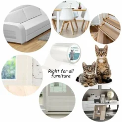 Protection Canape Chat Anti Griffe Sticker Transparent Autocollant Rouleau De Protection Invisible Protege De Meubles Table (S:15x100cm) -Amis Poils Soldes Boutique 95741044 4