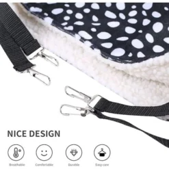 Hamac Pour Chat Furet Rat Lapin Petit Chien Ou Tout Autre Petit Animal De Compagnie Chaton Cage (S:27 27cm, Black & White) -Amis Poils Soldes Boutique 95918449 4