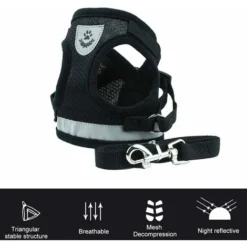 Harnais Chat,Harnais Pour Chat,Laisse Harnais Chat,Harnais Laisse Pour Chat,Harnais Pour Chat Avec Laisse Gilet Réfléchissant,Réglable Harnais Laisse Pour Chat Petit,aux Chiots Chat Balade (S) -Amis Poils Soldes Boutique 95919713 3