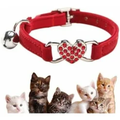 Collier Pour Chat　Collier Chats,Collier De Chat Ajustable En Velours Doux Avec Cloche, Fourniture D'animaux Domestique Mignon,Convient à La Plupart Des Chats Et Petits Chiens(17cm-28cm)