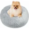 Panier Et Corbeille Pour Chat　Panier Rond Chien Coussin Chat Panier Donut, Panier Chien Lit Pour Chat Chien Extra-Doux Confortable Et Mignon, Coussin Pour Chats Et Petits Chiens De Taille Moyenne, 80c