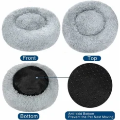 Panier Et Corbeille Pour Chat　Panier Rond Chien Coussin Chat Panier Donut, Panier Chien Lit Pour Chat Chien Extra-Doux Confortable Et Mignon, Coussin Pour Chats Et Petits Chiens De Taille Moyenne, 80c -Amis Poils Soldes Boutique 96339195 3