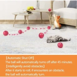 Jouet Interactif Pour Chat, Boule Auto-Rotative à 360 Degrés, Chargement USB Jouet Exercice à LED, Balles Interactives Automatiques Rotatives Pour Chatons De Chaton Prenant Et Amusant (Rose) -Amis Poils Soldes Boutique 96339210 5