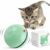 Jouet Interactif Pour Chat, Boule Auto-Rotative à 360 Degrés, Chargement USB Jouet Exercice à LED, Balles Interactives Automatiques Rotatives Pour Chatons De Chaton Prenant Et Amusant (Vert)