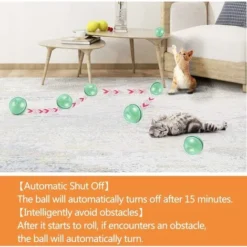 Jouet Interactif Pour Chat, Boule Auto-Rotative à 360 Degrés, Chargement USB Jouet Exercice à LED, Balles Interactives Automatiques Rotatives Pour Chatons De Chaton Prenant Et Amusant (Vert) -Amis Poils Soldes Boutique 96339217 5