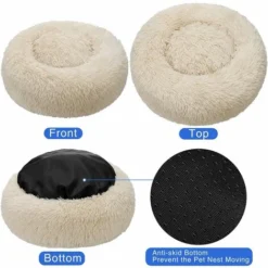 Panier Et Corbeille Pour Chat　Panier Rond Chien Coussin Chat Panier Donut, Panier Chien Lit Pour Chat Chien Extra-Doux Confortable Et Mignon, Coussin Pour Chats Et Petits Chiens De Taille Moyenne, 50c -Amis Poils Soldes Boutique 96341277 3
