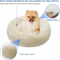 Panier Et Corbeille Pour Chat　Panier Rond Chien Coussin Chat Panier Donut, Panier Chien Lit Pour Chat Chien Extra-Doux Confortable Et Mignon, Coussin Pour Chats Et Petits Chiens De Taille Moyenne, 50c -Amis Poils Soldes Boutique 96341277 4