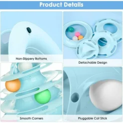 Jouets Pour Chat Chaton Interactif, Jouet De Labyrinthe Pour Chat à 4 Niveaux, Jouet Pour Chat à Tour à 4 Niveaux, Rouleau De Jouet Pour Chat Pour L'entraînement Et L'interaction Quotidiens Des Chats -Amis Poils Soldes Boutique 96836709 3