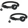 Lot De 2 Colliers Airtag Pour Animaux De Compagnie, Collier Pour Chat Tout-en-un Avec Dispositif De Retenue AirTag Et Clochette, Collier Pour Chat Réfléchissant Avec Boucle De Sécurité Cassante, Adapt