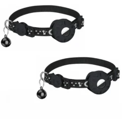 Lot De 2 Colliers Airtag Pour Animaux De Compagnie, Collier Pour Chat Tout-en-un Avec Dispositif De Retenue AirTag Et Clochette, Collier Pour Chat Réfléchissant Avec Boucle De Sécurité Cassante, Adapt