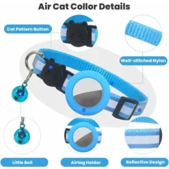 Lot De 2 Colliers Pour Animaux De Compagnie, Collier Airtag Pour Chat, Collier Airtag Pour Chat Avec Cloche Et Fermeture De Sécurité, 3/8" De Large, Collier Réfléchissant Avec Support Airtag Imperméab -Amis Poils Soldes Boutique 97247668 5