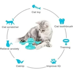 Jouet Pour Chat En Forme De Roue D'épingle, Jouet Interactif Pour Chat, Jouet D'intérieur Rotatif, Outil à Griffer, Jouet à Mâcher, Adapté Aux Chats (jaune) -Amis Poils Soldes Boutique 97261005 4