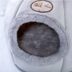 Nid De Chat Maison Pour Chat, Grotte Pour Animaux, Chaleur Animale Antidérapante, Lit Moelleux Mobile, Matelas Pliable, Coussin Animal (32 X 32 X 32 Cm, Gris) -Amis Poils Soldes Boutique 97314569 3