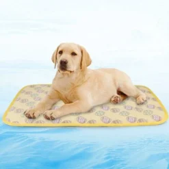 Jaune-Tapis De Couchage De Refroidissement Pour Animaux De Compagnie,Coussin De Pour Chien Coussin Pour Chat Couverture De Lit Froid Tapis De En Soie De Glace Coussin De Dissipation Thermique5070cm