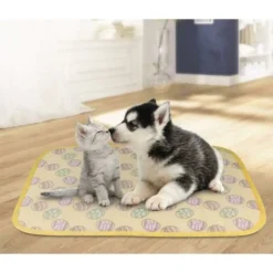 Jaune-Tapis De Couchage De Refroidissement Pour Animaux De Compagnie,Coussin De Pour Chien Coussin Pour Chat Couverture De Lit Froid Tapis De En Soie De Glace Coussin De Dissipation Thermique5070cm -Amis Poils Soldes Boutique 97482034 3