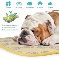 Jaune-Tapis De Couchage De Refroidissement Pour Animaux De Compagnie,Coussin De Pour Chien Coussin Pour Chat Couverture De Lit Froid Tapis De En Soie De Glace Coussin De Dissipation Thermique5070cm -Amis Poils Soldes Boutique 97482034 4